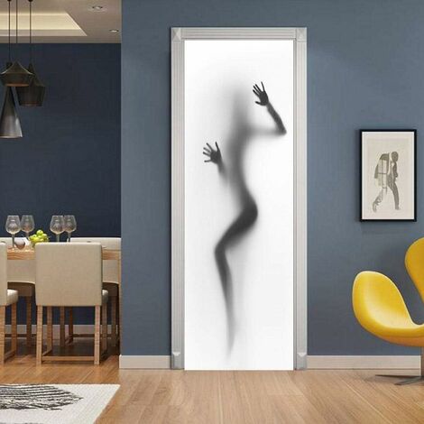 3D Porte Muraux Auto-adhésif Stickers - Porte en bois - Vinyle étanche  Porte Autocollants pour Salon Chambre Décoration 86 x 200 cm