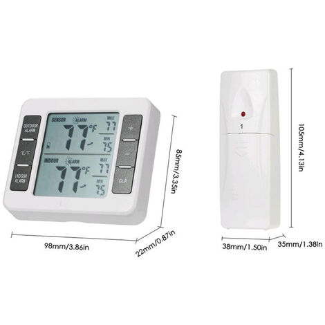 Thermometre Numerique Sans Fil Refrigerateur Alarme Sonore