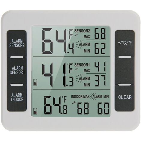 Thermomètre de réfrigérateur numérique sans fil Alarme sonore