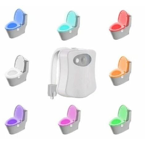Veilleuse de toilette 16 couleurs, veilleuse LED pour salle de bain activée  par capteur de mouvement