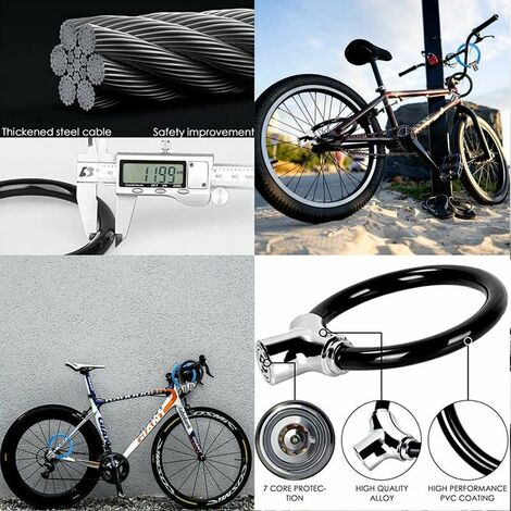 ValueMax Antivol en U pour Vélo, Antivol de Vélo Noir avec 1,8 m Câble,  Serrure de Vélo avec Support de Montage Robuste, Idéal pour Bicyclette,  Scooters, etc : : Sports et Loisirs