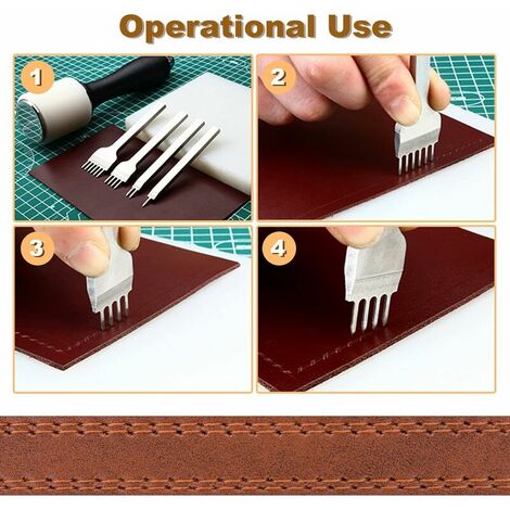 Kit Outils de Bricolage en Cuir Perforatrice pour Trous Avec Perforatrice  de Griffe en Cuir 5