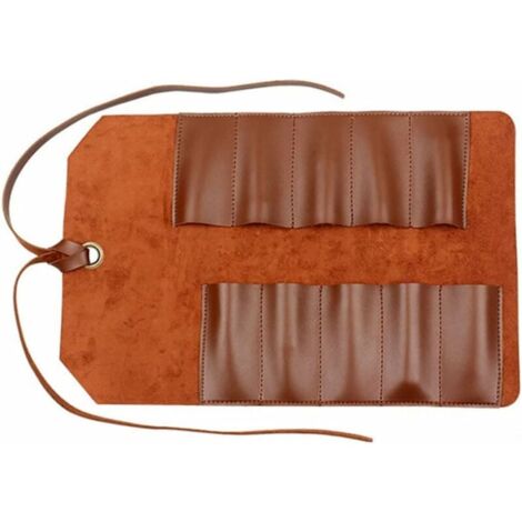 Tool Rouleau de sac en cuir Pochette 10 poches Multi-user Organizer Wrap  pour Woodworking Clé
