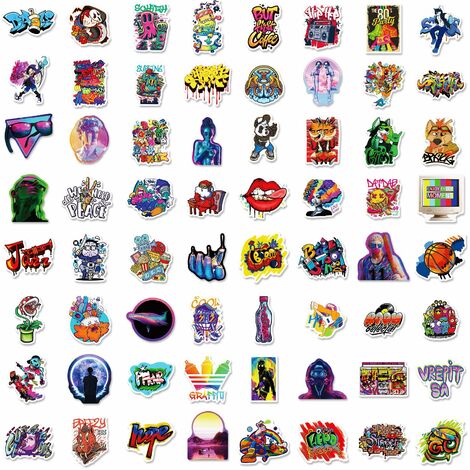 300 PCS Trendy Cool Stickers pour Enfants, Vinyle Imperméable VSCO  Esthétique Autocollants Mignons, Cadeau pour Enfants Adolescents (Lot de  300 Autocollants Colorés) 
