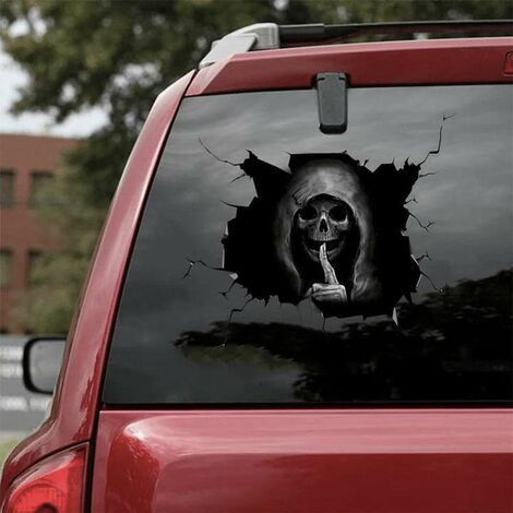 Voiture camion fenêtre mal crâne autocollant insigne effrayant squelette  décalcomanie vinyle graphique, 1pc-L/30x40cm