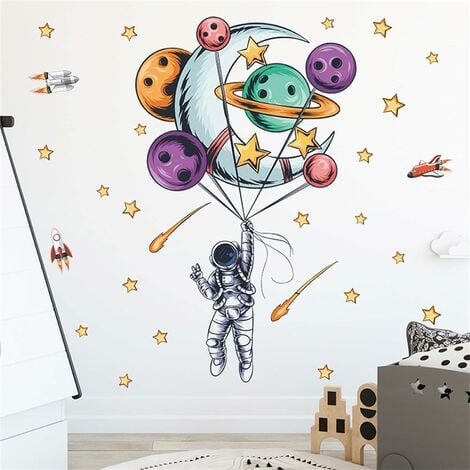 1 set Sticker mural miroir PMMA décoratif moderne lune & design