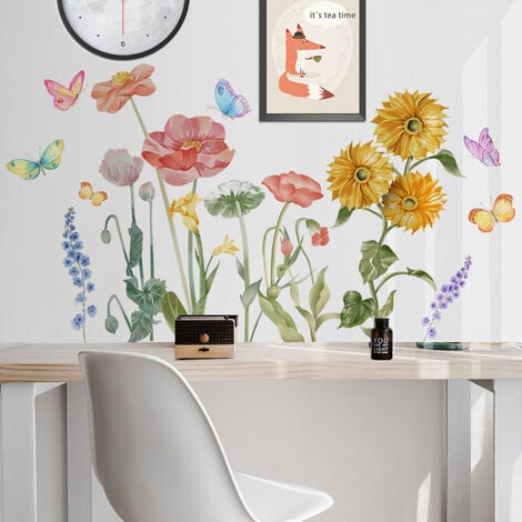 Creative Pivoine Fleurs Vase Wall Sticker Pour Salon Chambre Decal 3D  Stickers Muraux Amovible Décoration Peinture Décor Du 12,59 €