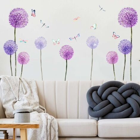 Un ensemble de jolies plantes fleurs stickers muraux sticker mural