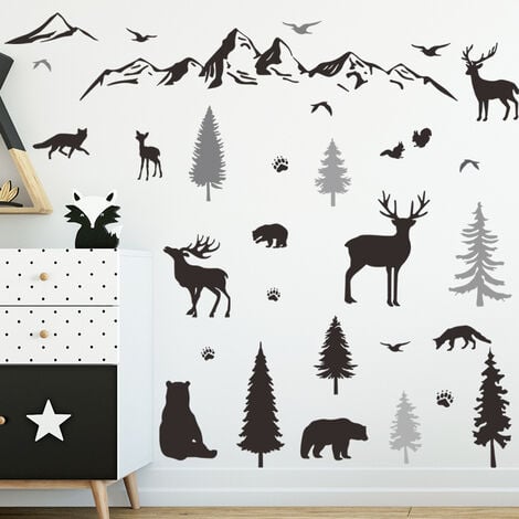 Stickers muraux forêt Stickers muraux animaux sauvages chambre d