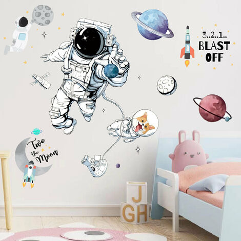 Stickers muraux d'astronaute - Pour chambres d'enfants (Garçons