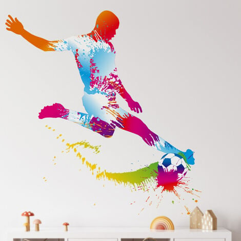 1 pièce Autocollant mural pour prise de courant à motif football et figure, Mode en ligne
