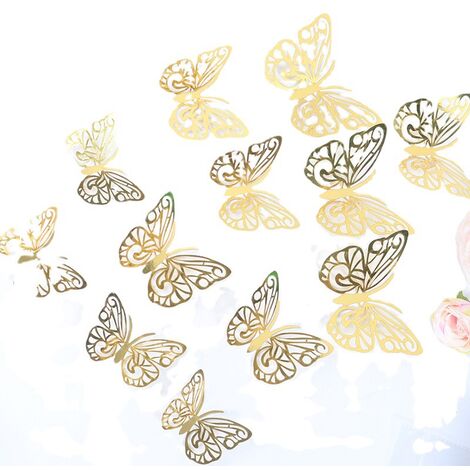 Lot de 50 décorations de gâteau papillon 3D pour filles, femmes