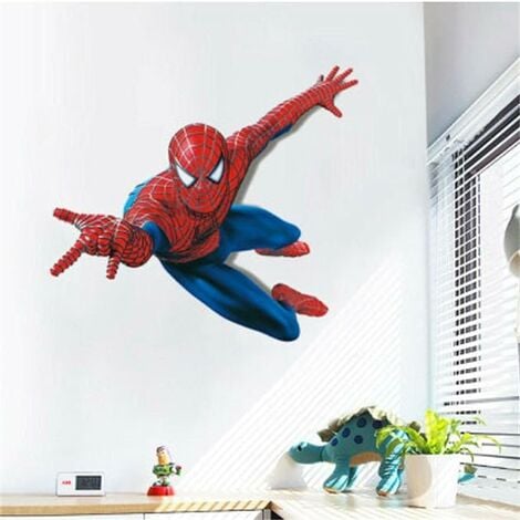 Autocollant mural super-héros 3D Spiderman amovible PVC autocollant mural  décoration chambre de garçon salon pépinière d'enfants