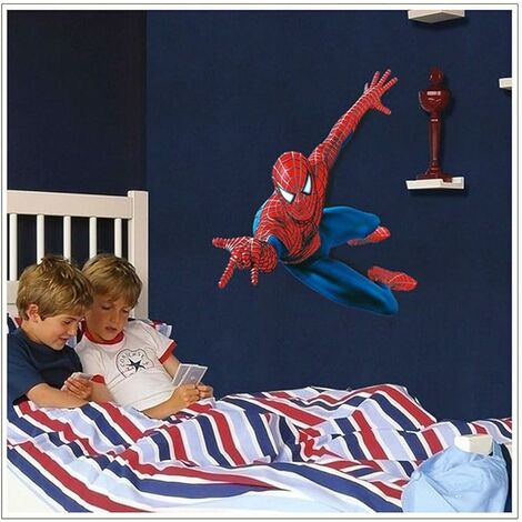 Autocollant mural super-héros 3D Spiderman amovible PVC autocollant mural  décoration chambre de garçon salon pépinière d'enfants