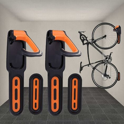 Porte-vélos, porte-vélos mural avec revêtement en caoutchouc, pour 2 vélos,  supports muraux pour vélo intérieur et extérieur