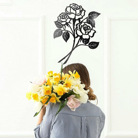 Fleurs Roses En Relief 3D Stickers Muraux Chambre Bébé Amour