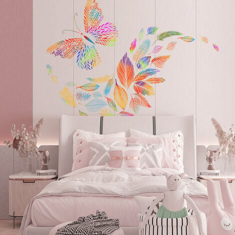 Autocollant Mural Papillons Colorés, Soyez Votre Propre Type de Citations  Inspirationnelles Décoration Murale, DIY Fleur Vinyle