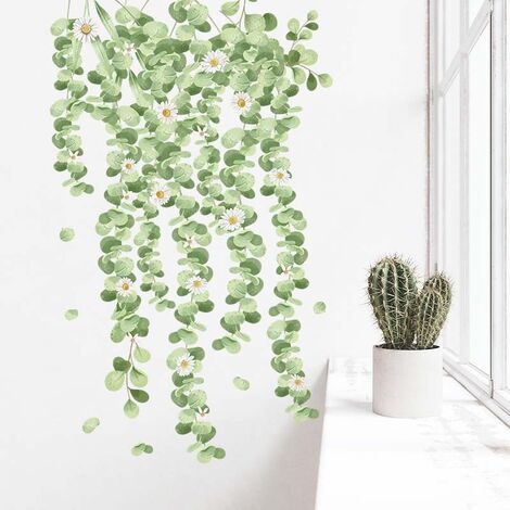 Stickers muraux suspendus vigne feuilles de lierre à feuilles persistantes Stickers  muraux chambre salon canapé TV fond mur Art décor