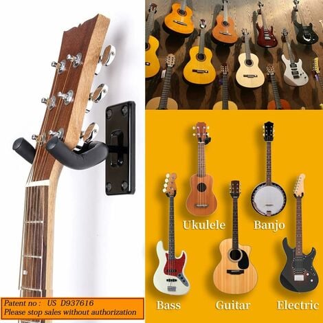 Acheter GALUX GH110M Support de crochet pour guitare à verrouillage  automatique à lattes montable au mur pour guitare folk classique acoustique  guitare électrique basse mandoline