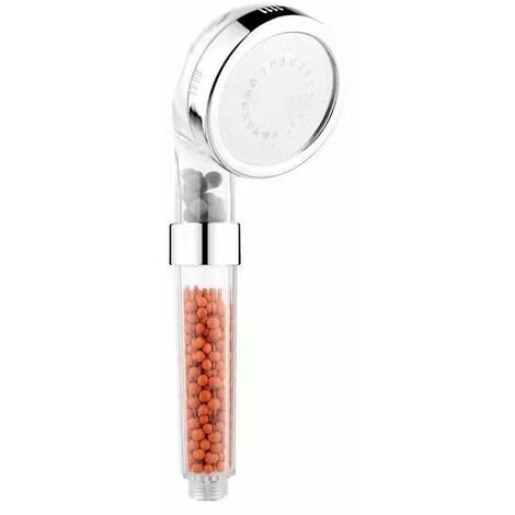 Pomme de douche à main filtrée par adoucisseur d'eau haute pression Eco  Power avec perles ioniques de type spa pour peau et cheveux secs - 3  réglages