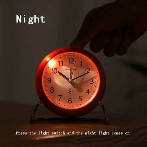 Orange Silencieux Petit Réveil De Style Scandinave Horloge Lumineuse Horloge