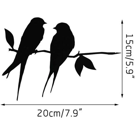 Décoration d'oiseaux, patine rouillée en métal oiseaux ornements de jardin  Silhouette Simulation d'oiseaux Décoration intérieure