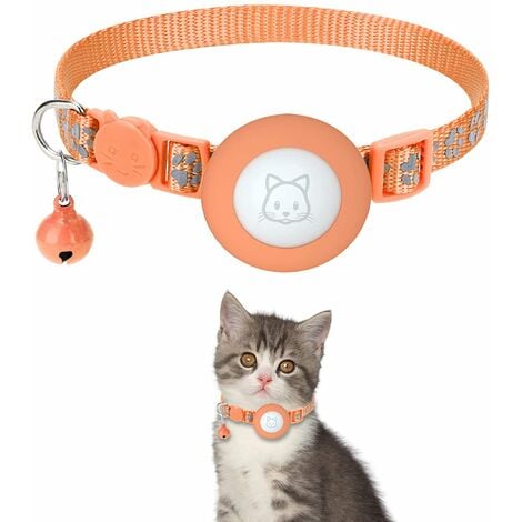Collier pour chat Airtag avec clochette détachable, sangle réglable  réfléchissante avec étui Air Tag pour chat