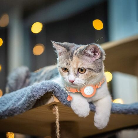 Collier pour chat Airtag avec clochette détachable, sangle