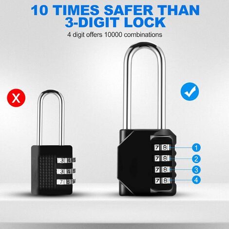 4 chiffres combinaison mot de passe clé de sécurité serrure boîte cadenas  organisateur Code serrure mallette de rangement