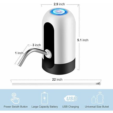 Distributeur d'eau Pompe à eau Charge USB Pompe à eau potable automatique  Portable électrique Distribution d'eau