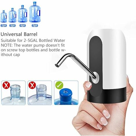 YOMYM Distributeur de bouteille d'eau électrique portable avec pompe pour  bouteille universelle de 5 gallons : : Outils et Bricolage