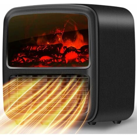 Chauffage électrique de cheminée, foyer de chauffage d'appoint 1000w avec  le chauffage de cheminée portatif de flamme réaliste pour le décor de Noël  de bureau à domicile