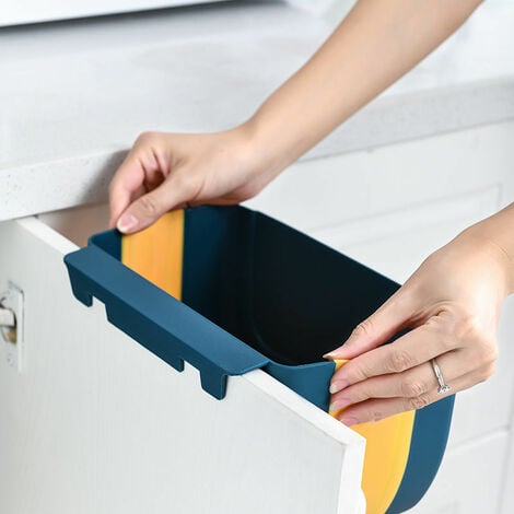 Mini poubelle pliable à suspendre pour porte d'armoire de cuisine