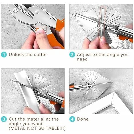 1 coupe-cisaille à onglets multi-angles amélioré pour coupes de 45 à 135  degrés outil