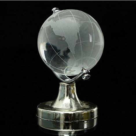 Boule De Cristal De Globe Du Monde 3D, Mini Globe En Verre Clair