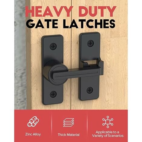 Quincaillerie de serrure de porte de grange, loquets de portail robustes  loquet de sécurité Serrure de porte de sécurité 1 Pack