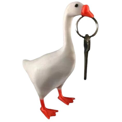 Figurine d'oie magnétique porte - clés magnétique maison en forme d'oie  résine mignon drôle statue d'animal (environ 15 cm) HB014