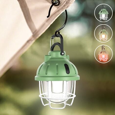 Lanterne de camping, lumières de tente, lumière LED rechargeable IPX4  étanche, 3 couleurs de lumière 7 modes d'éclairage Lanternes de survie Lampe  de secours pour camping pique-nique randonnée pêche a