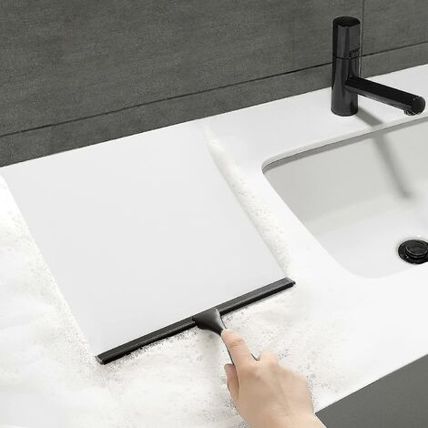 Sogood Raclette de douche avec support noir mat 19x21cm pour salle de bains  raclette pour fenêtres