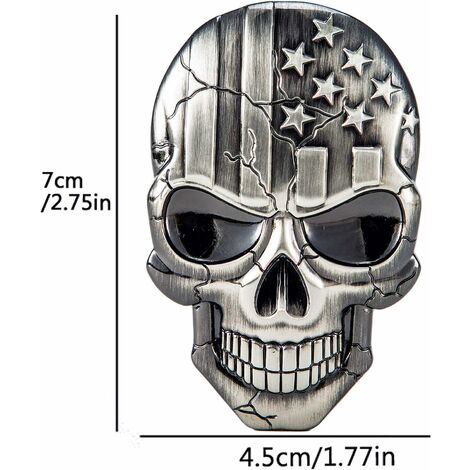 Autocollant tête de mort skull sticker outil faux logo 5 4 cm