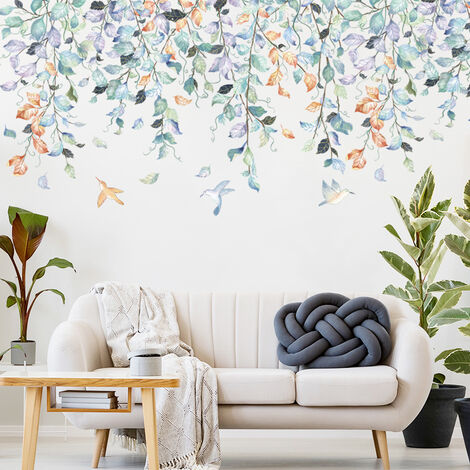 Sticker mural 12 oiseaux sur des branches - 50x70 cm