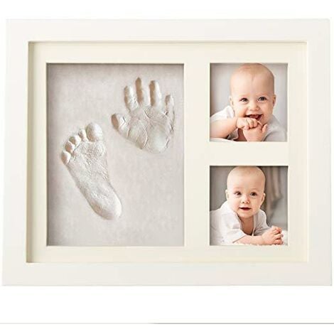 Kit de cadre photo en bois empreinte de Bébé et empreinte de main