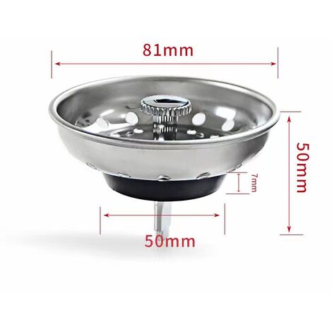 Filtre à Évier de Cuisine, Filtre Bouchon Crépine d'Évier Avec Hauteur  Réglable, Crépine De Panier D'évier En Acier Inoxydable 304 Pour Éviers De  Cuisin-Diamètre 79.3mm (2 Paquets)