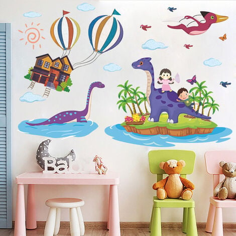 Sticker mural enfant baleine avec des ballons