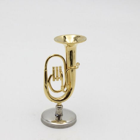 Instrument de musique modèle cor français doré avec support