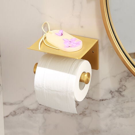 Porte-papier wc en porcelaine dorée à commander