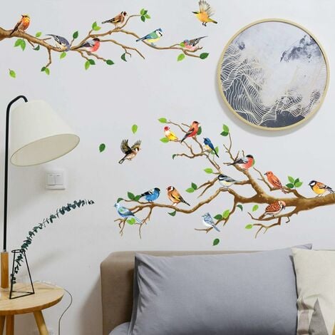 RoomMates stickers muraux - Branche avec oiseaux et papillons - RoomMates