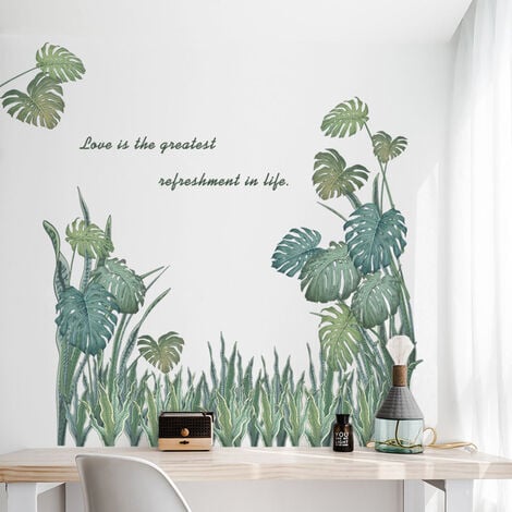 Papier adhésif plantes tropicales pour meuble.