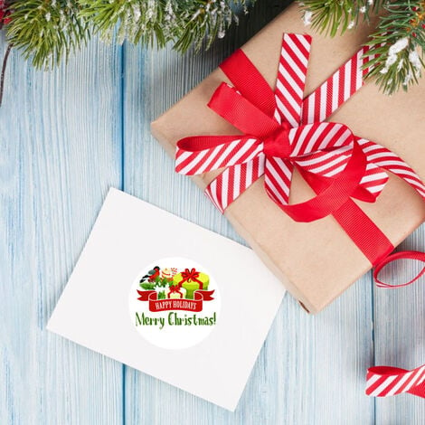 12 étiquettes adhésives de Noël - Bonhomme de neige et Ours blanc -  Emballage, pochette et sachet cadeau - Creavea
