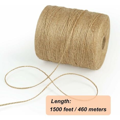 300m corde de chanvre naturel, 1mm fine corde brune pour l'artisanat,  crochet, emballage cadeau, jardinage
